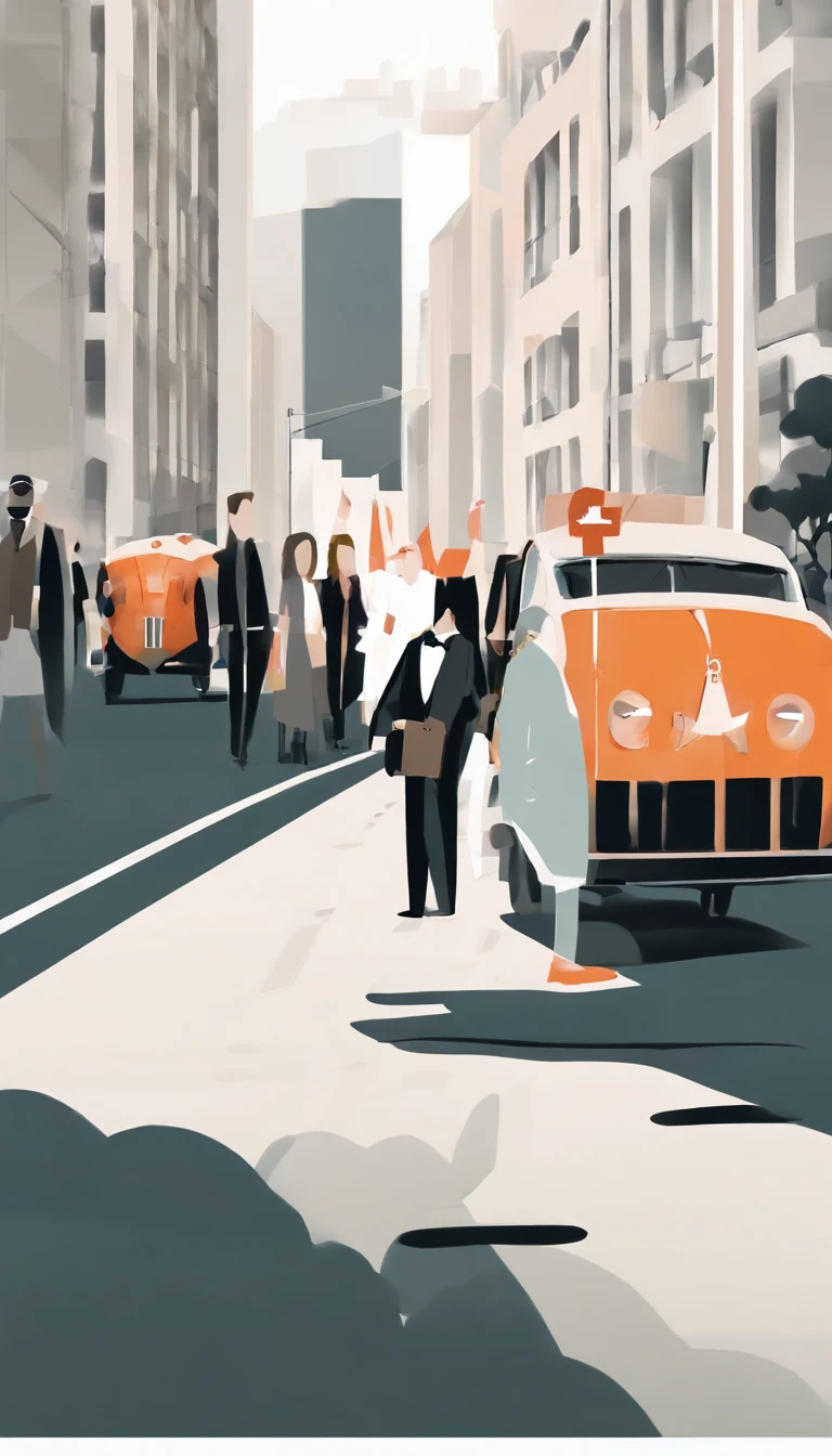 illustration,Simple,There was a social incident in a certain city,A lot of citizens marched through the procession,assembly,social media,Express your opinion,Carry out protests。