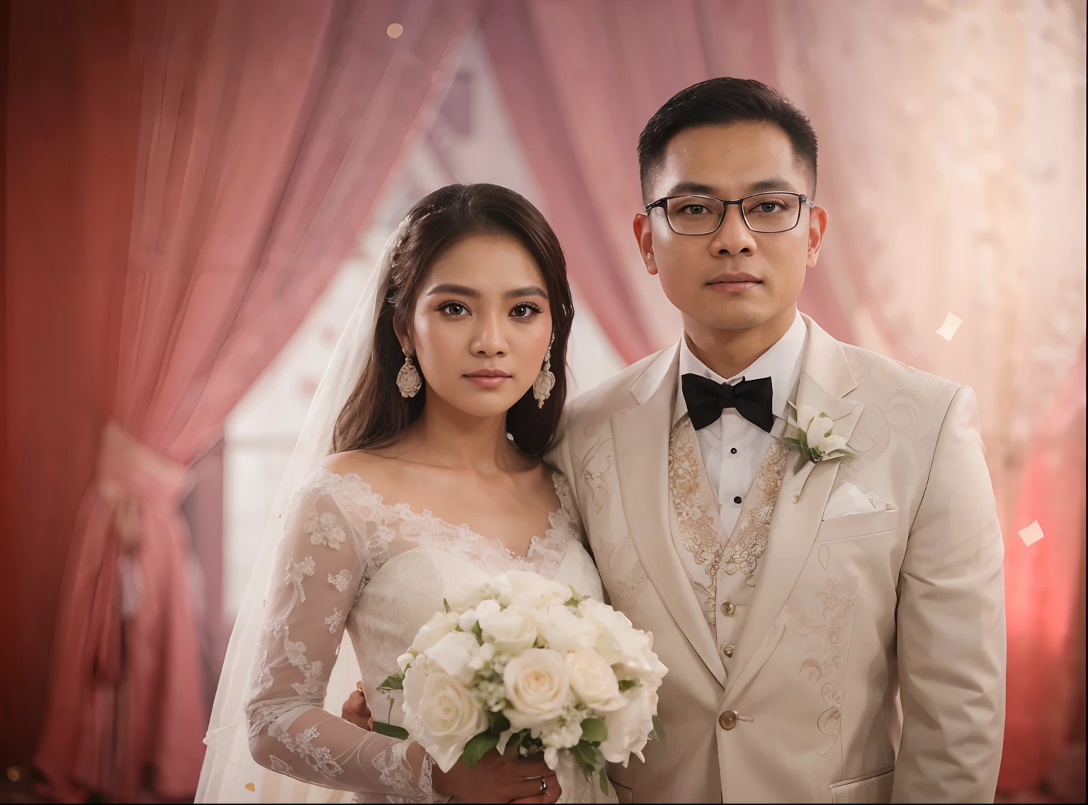 Wedding, ultra detail face, ultra detail eye,foto studio background, professional fotografer capture, 8k