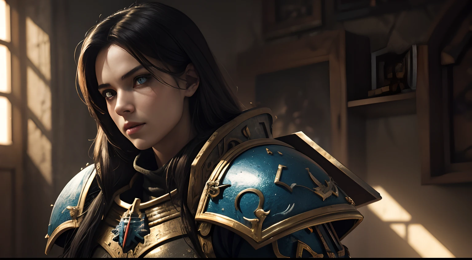 Artistic Image
Type of Image: Illustration
Subject Description: A Sister of Battle
Art Styles: Realistic with a touch of fantasy, inspired by the Warhammer 40k universe
Art Inspirations: Warhammer 40k illustrations by Paul Dainton, Igor Sid, and Neil Roberts
Camera: Close-up
Shot: Front view
Render Related Information: 4K resolution, high-quality rendering, attention to fine details and textures, realistic lighting with a hint of dramatic shadows