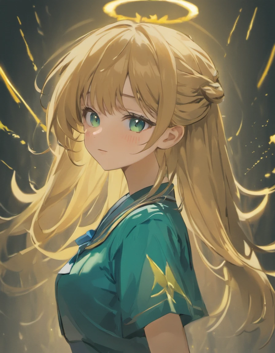 (best quality,4k,8k,highres,masterpiece:1.2),ultra-detailed,(realistic,photorealistic,photo-realistic:1.37),late age girl in uniform,beautiful detailed eyes,green eyes,dark blue hair,medium hair,big breasts,smiling and cheerful expression,fox ears,uniform,green color palette,vivid colors,studio lighting