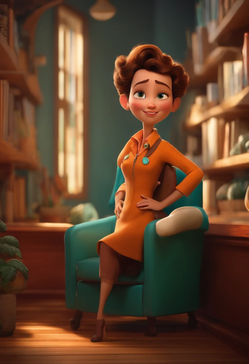 Um arquiteto de sonhos futurista, mas realista, inspired by Pixar animation, de perto. The character takes center stage with captivating facial expressions, oferecendo um toque de irrealidade.