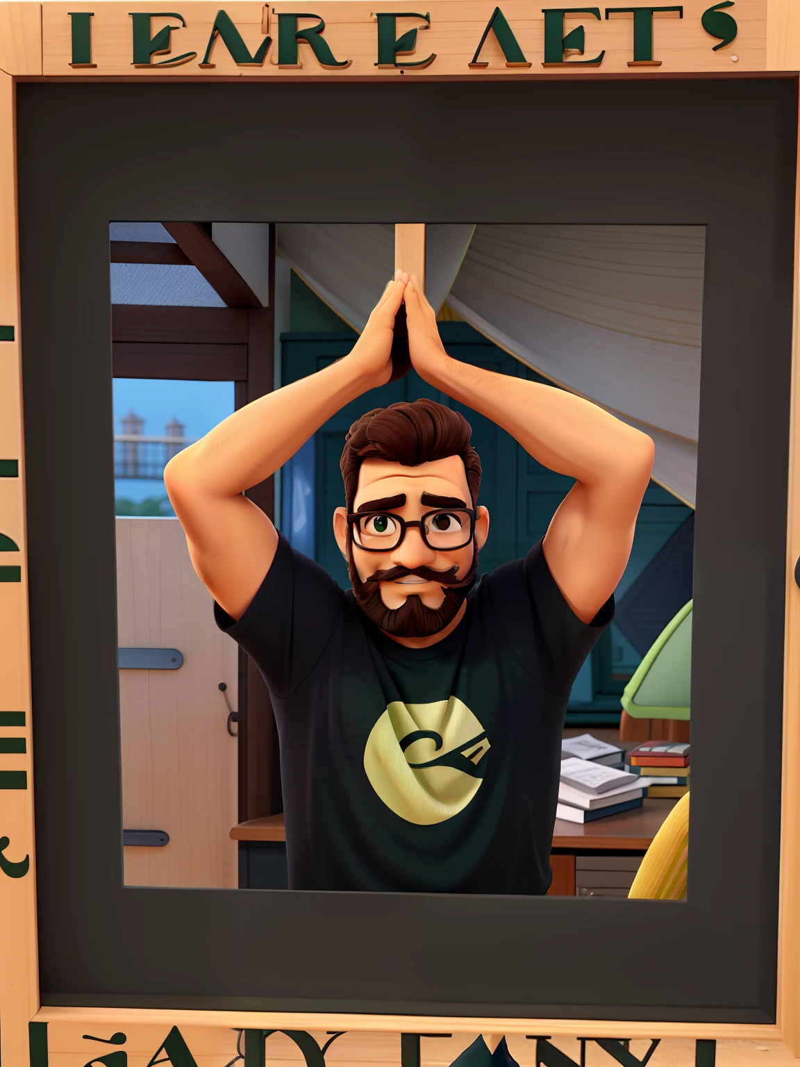 homem de 30 anos, Branco, ruivo, barba por fazer, olhos verdes, wears round-framed and brown prescription glasses.