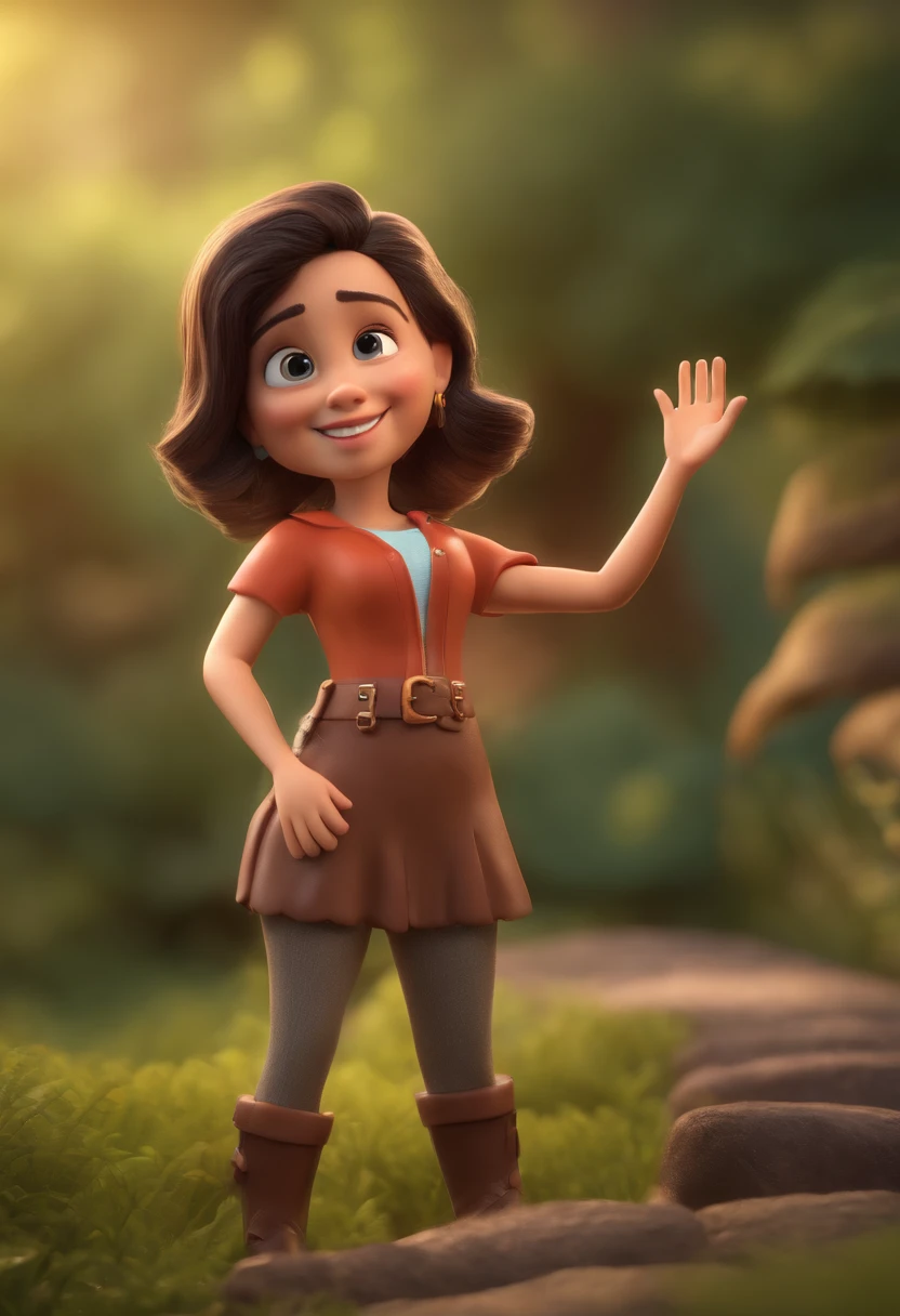 personagem dos desenhos animados de uma mulher , cabelos longos, loira, Brown Eyes Animation Character, Caractere estilizado, animation style rendering, 3D estilizado, Arnold Maya render, 3 d render stylized, toon render keyshot, Personagem 3D, Personagem 3D, 3d rendering stylized, 3 d character render, personagem de desenho animado, Personagem de close up, Pose de personagem, (Estilo Pixar) (master part:1.2) (Bokeh) (best quality) (pele detalhada) (textura detalhada) (8k) (argila) (Cinematic lighting) (foco nítido