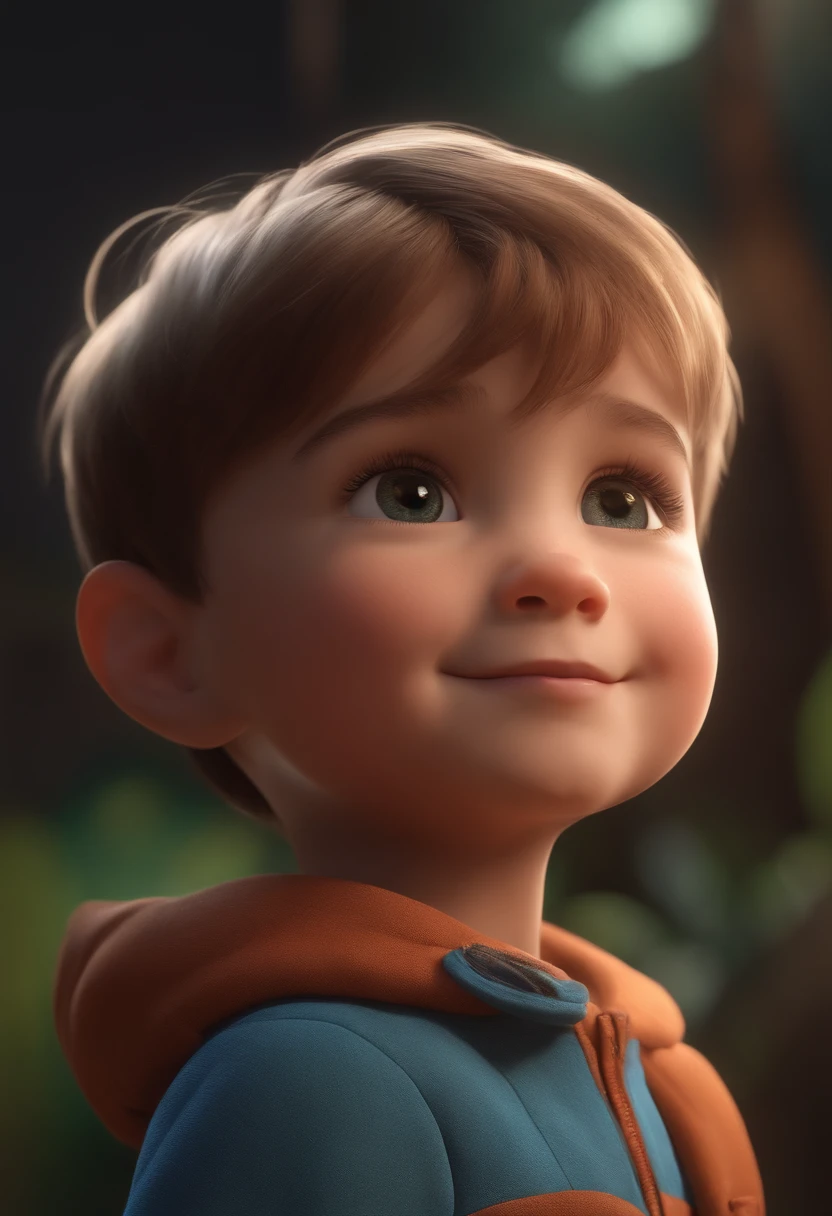 a happy cute standing short hair, vestindo uma fantasia espacial, , fundo branco, barnet, Tom, Estilo Pixar, ....3d, desenhos animados, rosto detalhado, asymmetrical 16k