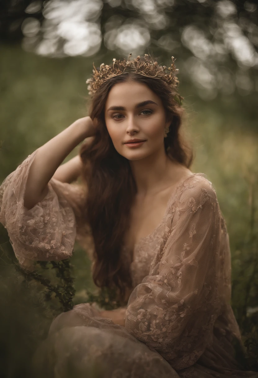 Best quality,Masterpiece, 1 girl, Solo, model shoot, Amazing, Alina, (((wears))), Artemisia, deer ear, Look at the user, Smile, Blush, Hairpin,(( Braid)), Hair ornaments, ((hair pin)),