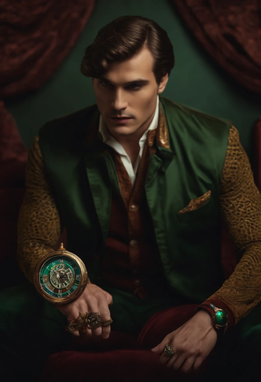 A Man With A Half Serpent Body Looking Ahead Holding A Hypnosis Watch In His Hand