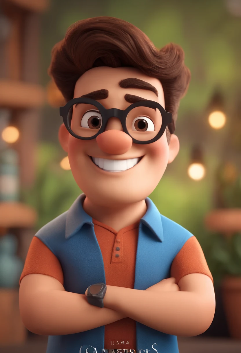 Cartoon character of a man with black glasses and a blue shirt, animation character, Caractere estilizado, animation style rendering, 3D estilizado, Arnold Maya render, 3 d render stylized, toon render keyshot, Personagem 3D, Personagem 3D, 3d rendering stylized, 3 d character render, personagem de desenho animado, Personagem de close up, Pose de personagem, (Estilo Pixar) (master part:1.2) (Bokeh) (best quality) (pele detalhada) (textura detalhada) (8k) (argila) (Cinematic lighting) (foco nítido