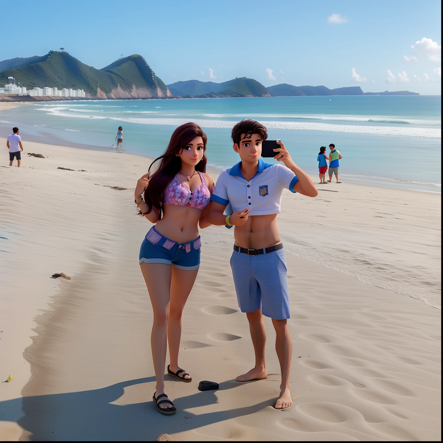Um casal estilo Disney pixar, alta qualidade, melhor qualidade