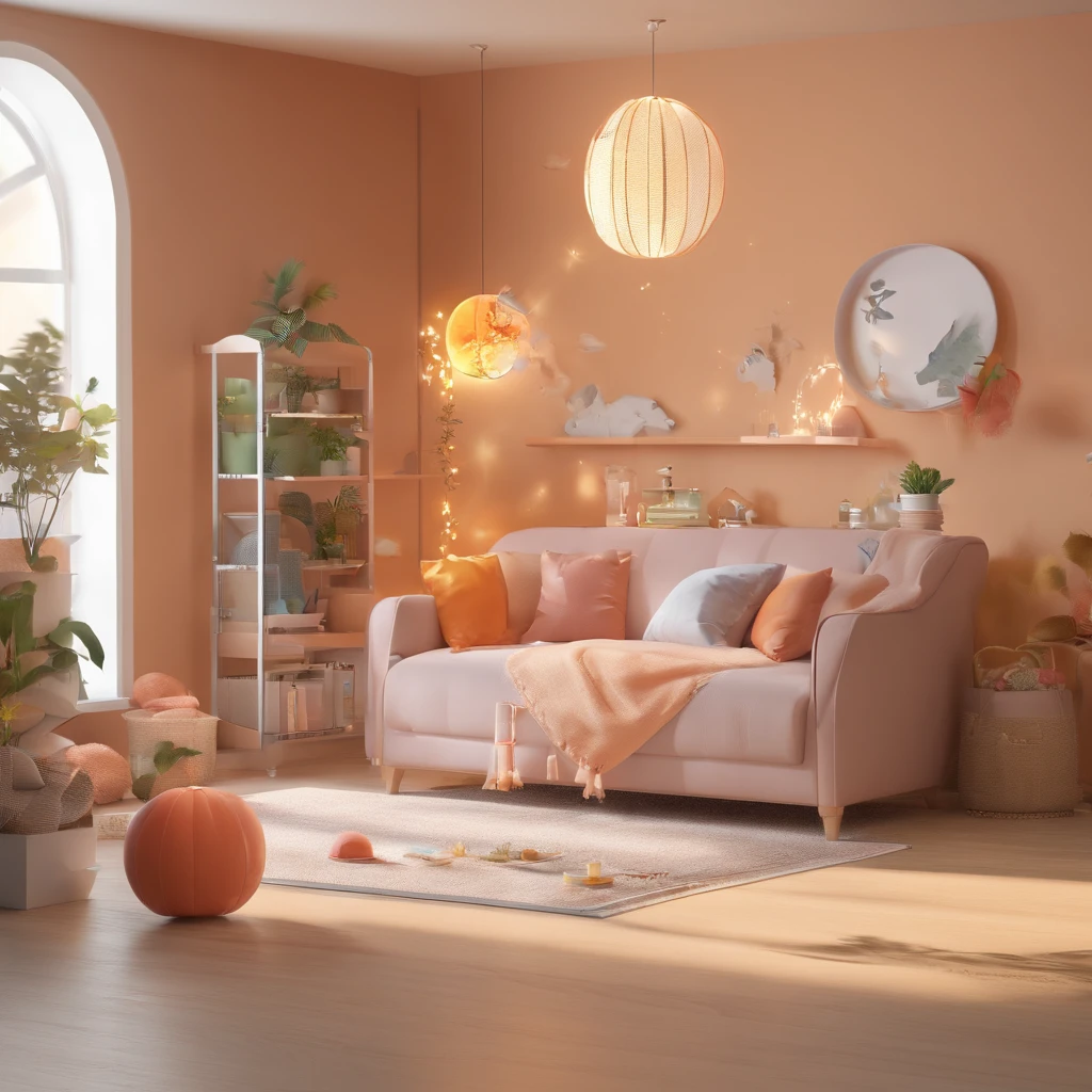 (best quality,4k,8k,highres,masterpiece:1.2),ultra-detailed,realistic:1.37,
super cute Happy Bear IP, Vila Florida, smiling moon, pleasant scent, delightful aromas, perfumes, predominant colors: beige, cream, wine, orange perfume, vibrant kids colors