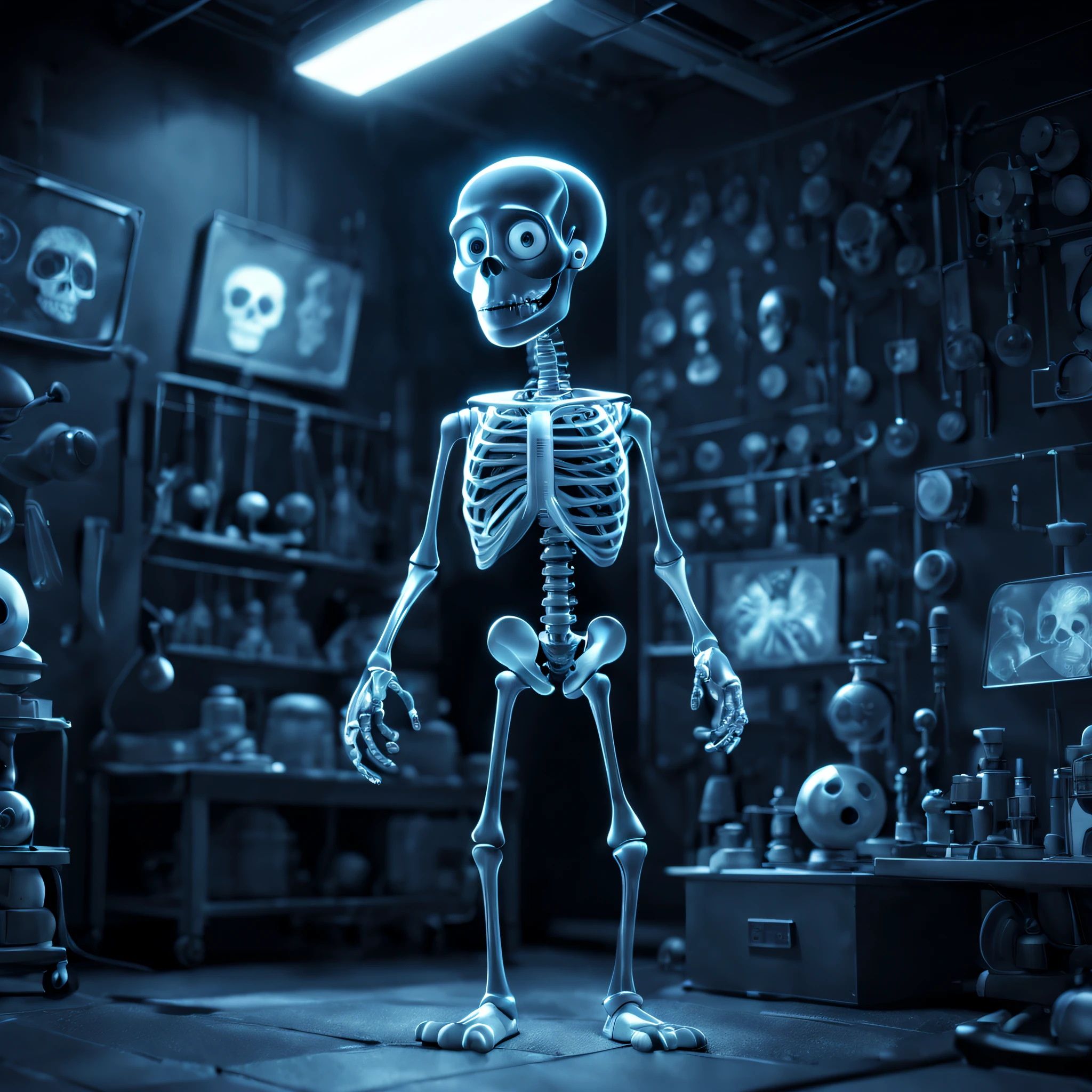 (Pixar style:1.2), x-ray, 8K, 1080P, intricate details, detailed background