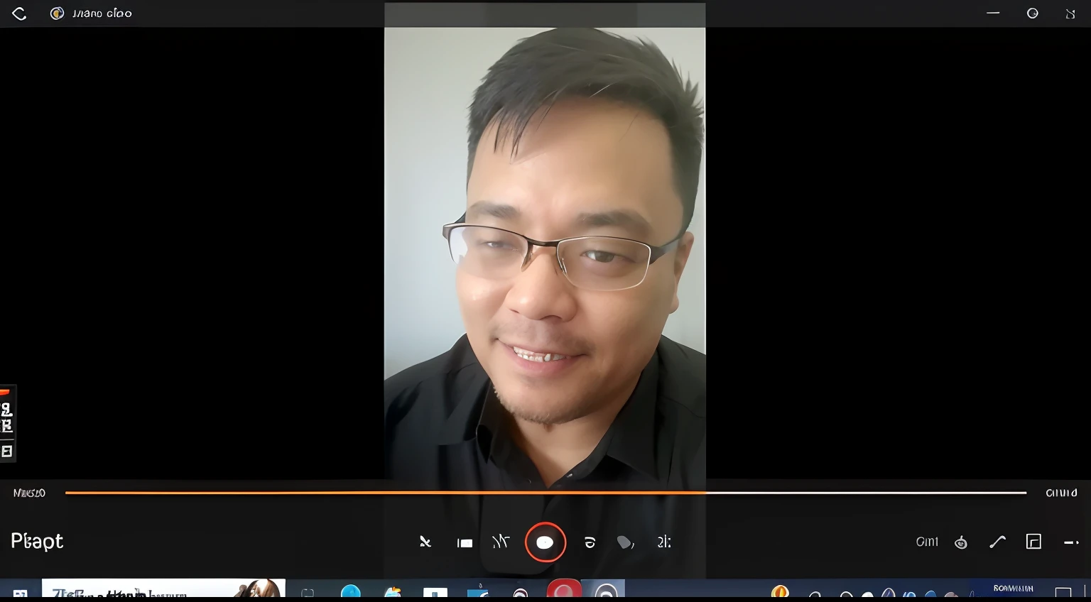 a close up of a person on a video chat with a camera, youtube video screenshot, webcam screenshot, low quality video, facebook post, screengrab, video still, john jude palencar, captured on iphone, captura, pc screen image, screencapture, profile picture 1024px, digital screenshot, 8 k. filling of the view