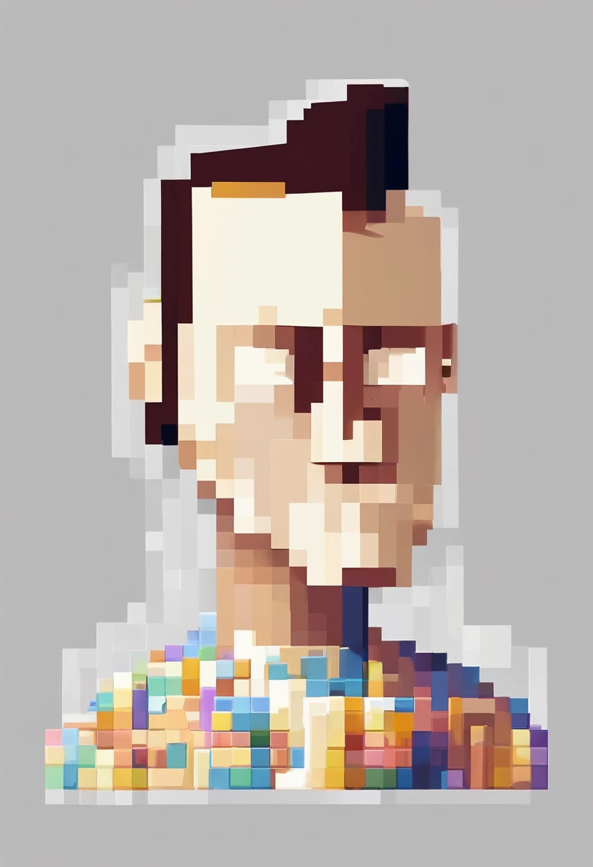 1 girl, upper body portrait, pixelated portrait sprite starde valey, narrow frame broad shoulders, incredibly broad muscular shoulders, incredibly muscular girl from stardew valley. Huge bulging muscles, feminine shapes.