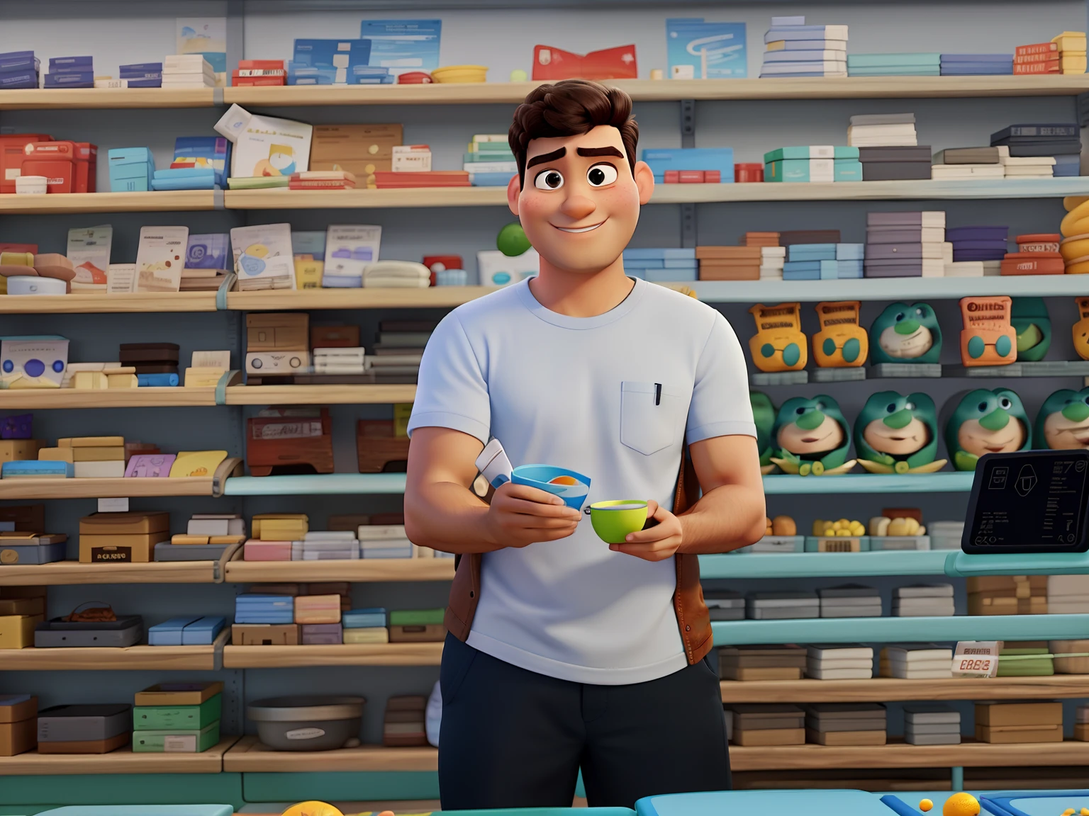 Estilo pixar, alta qualidade, marketing