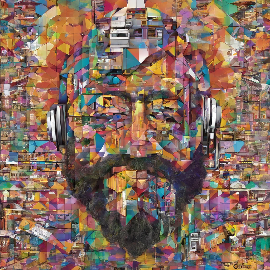 ( homem careca, barba curta, olhos castanhos, 40 anos),(melhor pose),(best angle), (better expression), Eduardo Kobra acolchoamento ,multidimensional geometric wall PORTRAIT, arte, Chibi,Yang08k, lindo, Colouring,