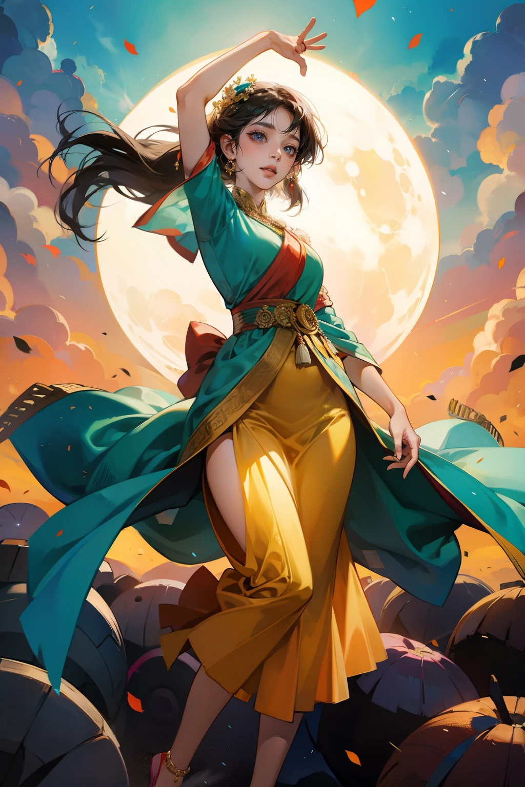 Anime girl in indian dress