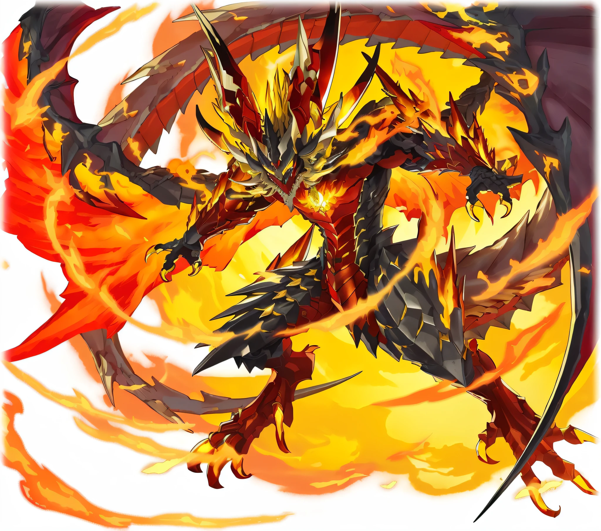 anime dragon fire in the background, colossal dragon as background, fire demon, ruler of inferno, blazing infero, the devil in hell as a dragon, fire dragon, colossal dragon in background, flame conjuring armored, ornate supreme demon overlord, legendary dragon, as a badass monster hunter, phoenix dragon, fire flaming dragon serpent, epic dragon