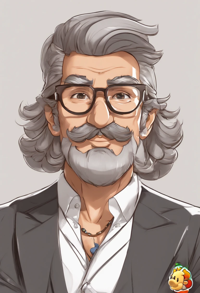 ((best quality)), ((master part)), ((desenhos animados realistas)), ((Personagem perfeito)) - Um retrato frontal meticulosamente detalhado e realista de um homem com cabelo raspado, glasses and a shirt with beautiful textures. O homem olha diretamente para o espectador, Establish a strong and confident presence. The image captures their distinctive facial features, accurately showing the brightness of your eyes and the design of your glasses. The black shirt is rendered with fine details, aumentando o profissionalismo do retrato. Enviado para documentos oficiais, this portrait is presented in impressive 8K UHD resolution, Ensure clarity and unique protection.