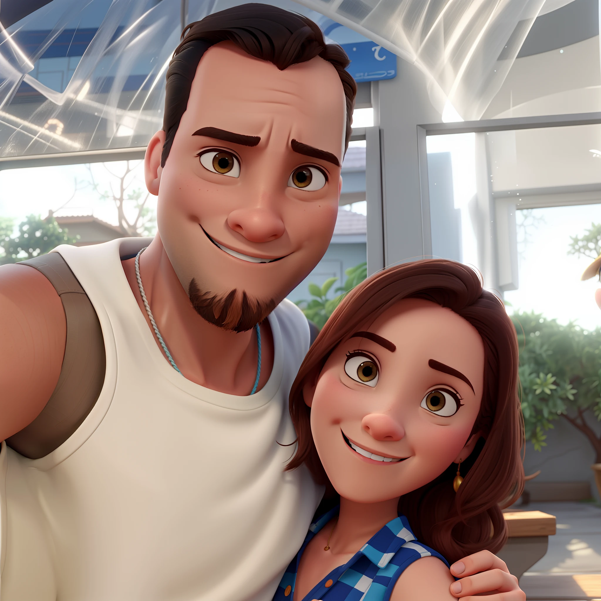 casal no estilo disney pixar, alta qualidade, melhor qualidade
