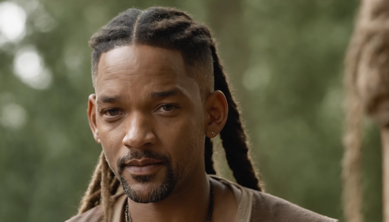 WILL SMITH AS IF HE WERE AN INDIAN YOGI WITH DREADLOCKS