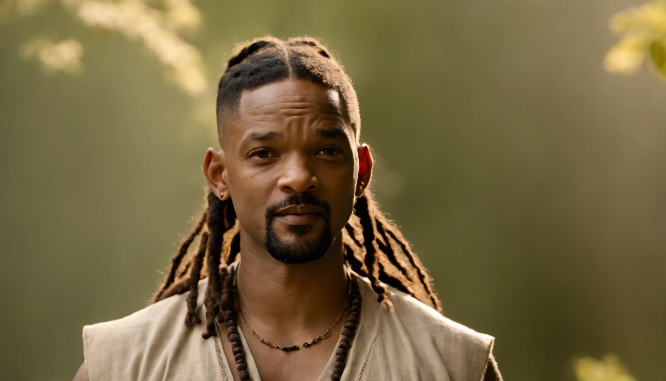 WILL SMITH AS IF HE WERE AN INDIAN YOGI WITH DREADLOCKS