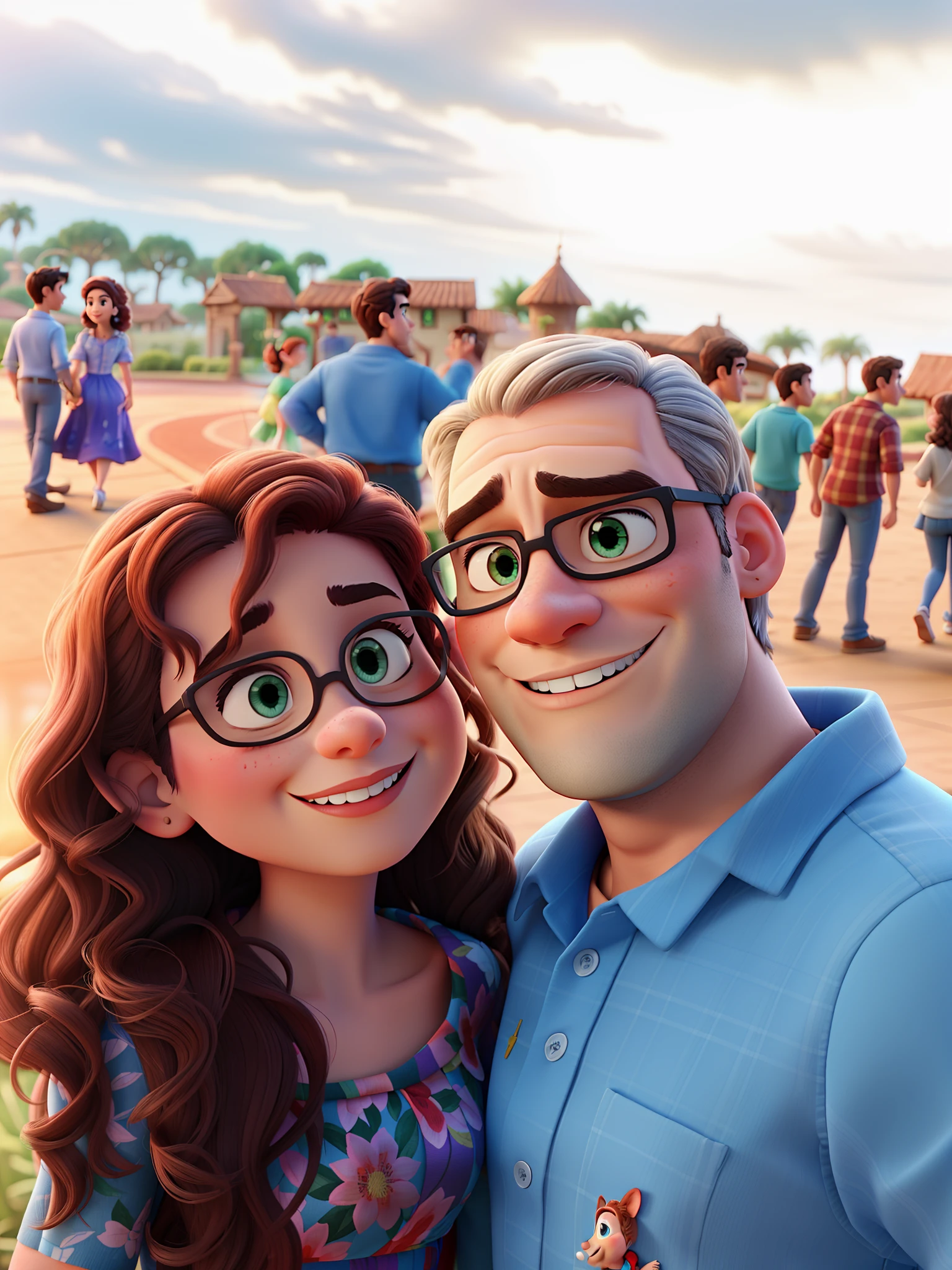 romantic couple, igual aos filmes Disney Pixar