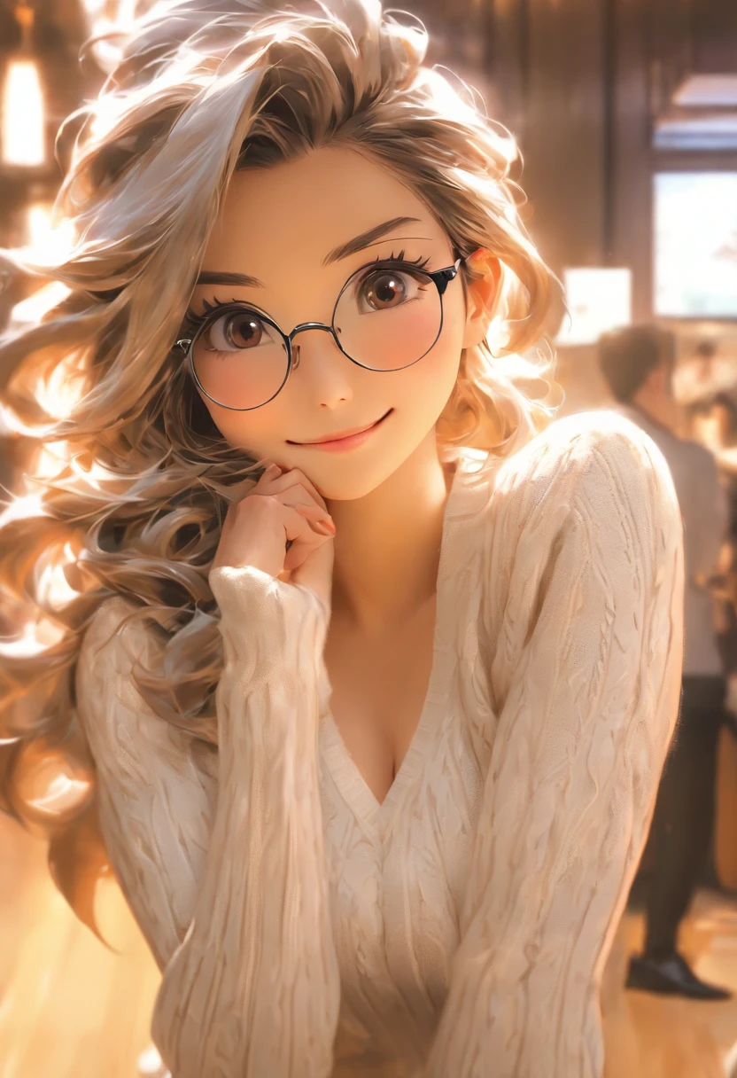 (Best Quality, 8k, 32k, Masterpiece, UHD:1.3), (Photo of Attractive Japanese Woman), ((1 Girl)), ((medium breast:1.3)), Abs, Perfect Body, Ultra Detailed Face, Detailed Lips, Fine Eyes, double eyelids, ((milf)) sexy girl, beautiful girl, jaw-dropping beauty, (silver long hair:1.2)), Office Lady, ((intricate white sweater:1.3)), ((close up to face)), smiling beautifully, sunlight illuminated her beautiful face, grey blazer, early morning in dressing room, wearing eyeglasses, arms crossed, ((black blazer)),