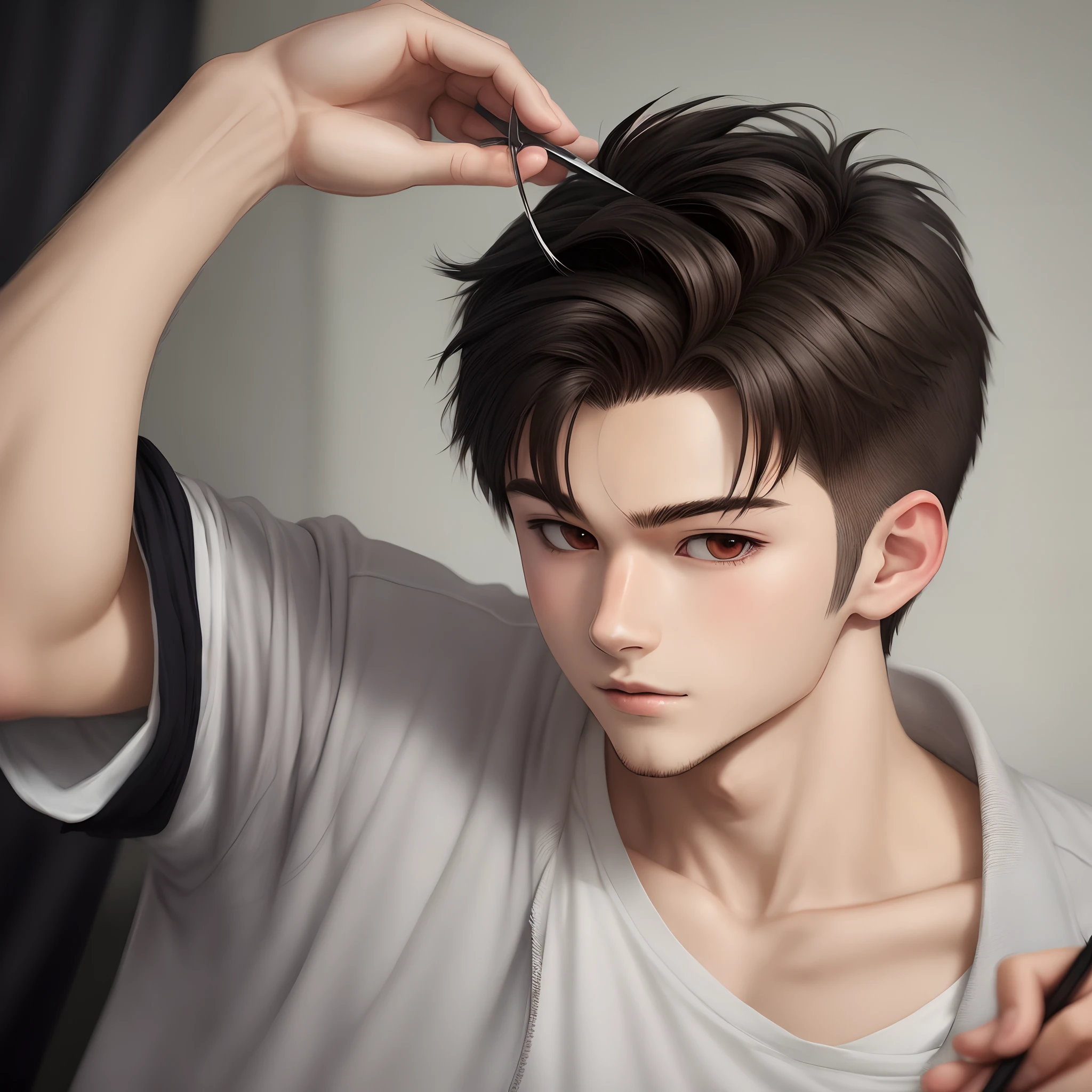 Anime boy,hair cut on the side,Drawing Art