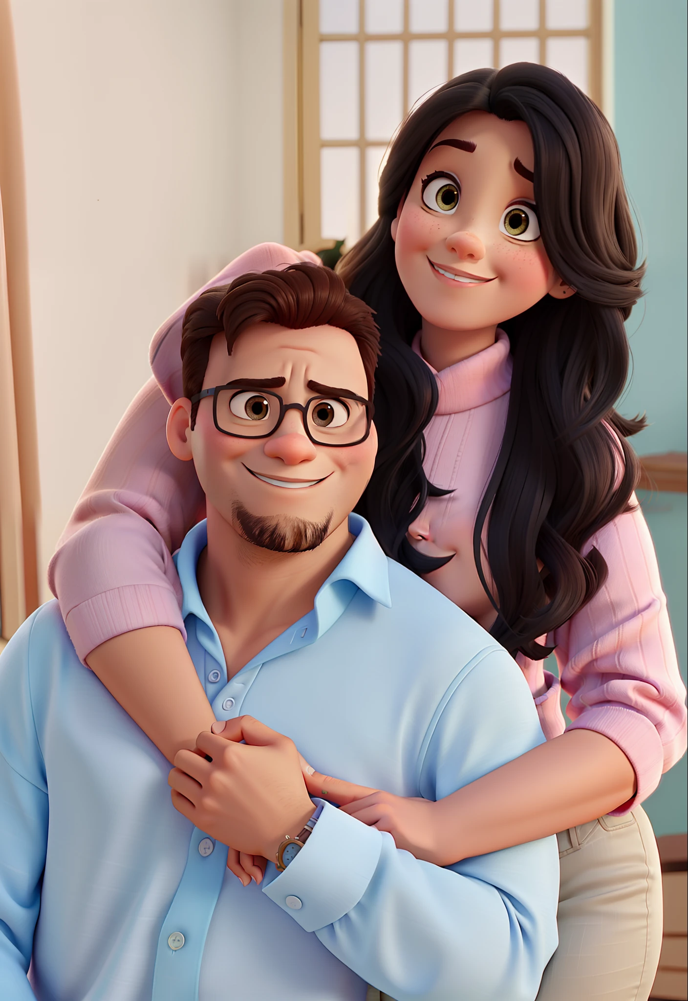 casal no estilo disney pixar, alta qualidade, melhor qualidade
