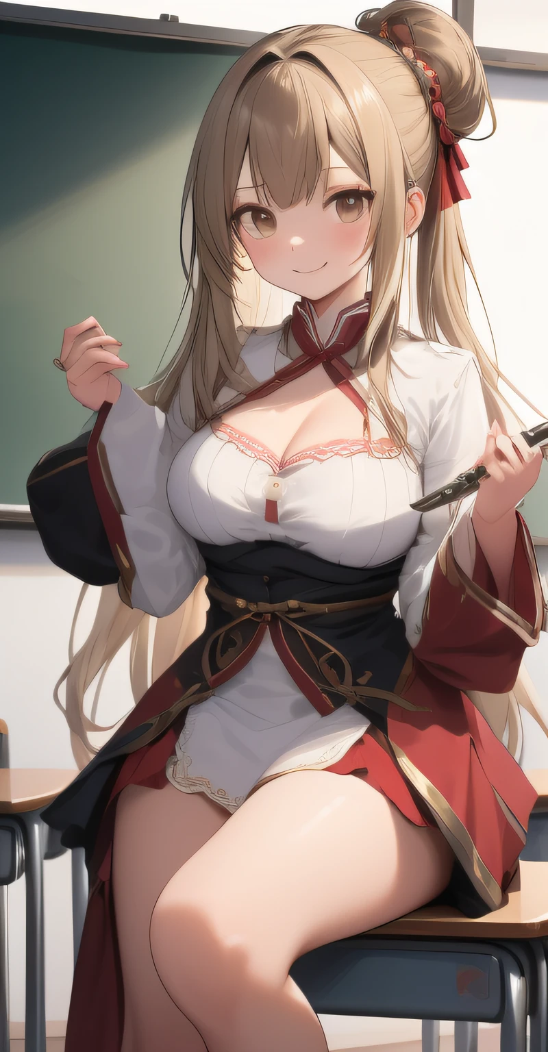 (4k, best quality, highres:1.2), (masterpiece:1.37), 1girl, (solo:1.5), large breasts, facial, absurdly long_hair, detailed eyes , looking_at_viewer, blonde_hair, brown_hair, black_hair, two side up, print kimono, open clothes, white stocking, lace trim,
sex, hetero, pussy, invisible penis,
school,
standing,