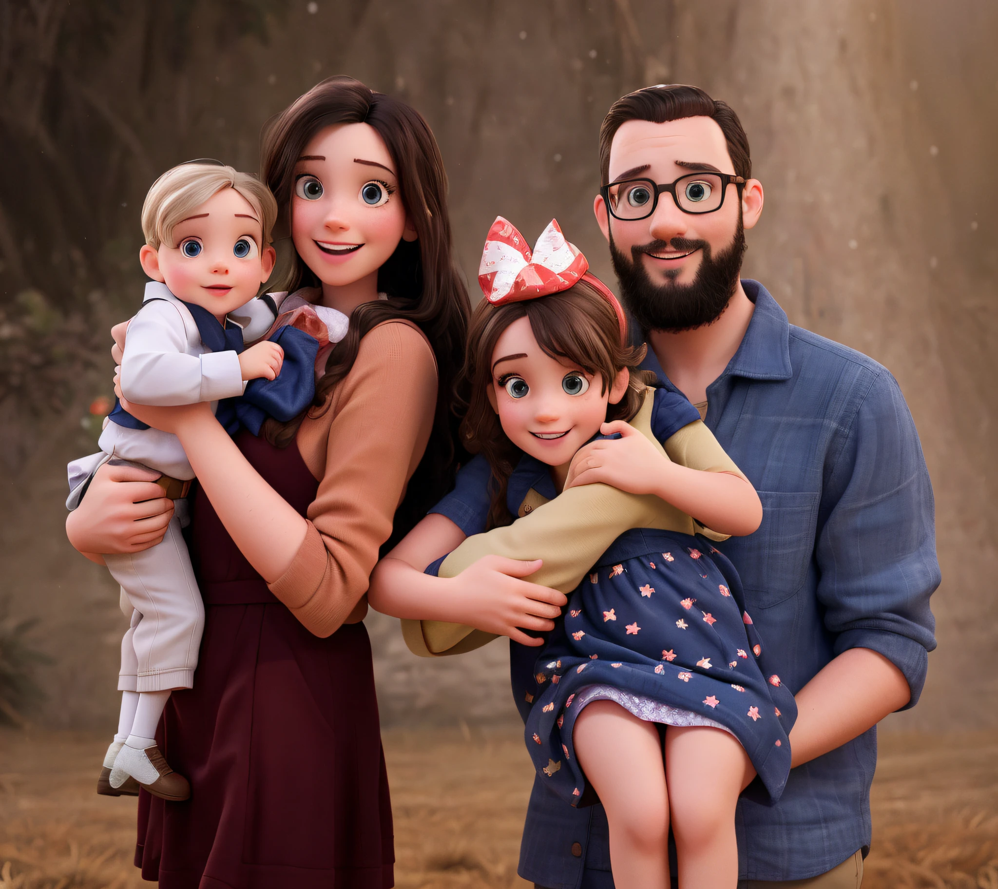 Create a Disney PIXAR-style 3D poster. tudo isso no estilo Disney PIXAR 3D, In the background, a garden full of nature, 3D render RTX, estilo de design cartunesco, POP Mart, soft lighting, linhas suaves, Spring tilt, Detailed illustrations of PIXAR 3D, Detalhes hiper-realistas, cor quente no estilo Disney PIXAR 3D