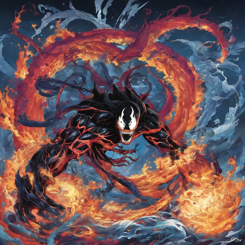 venom lance une attaque du ciel a luffy