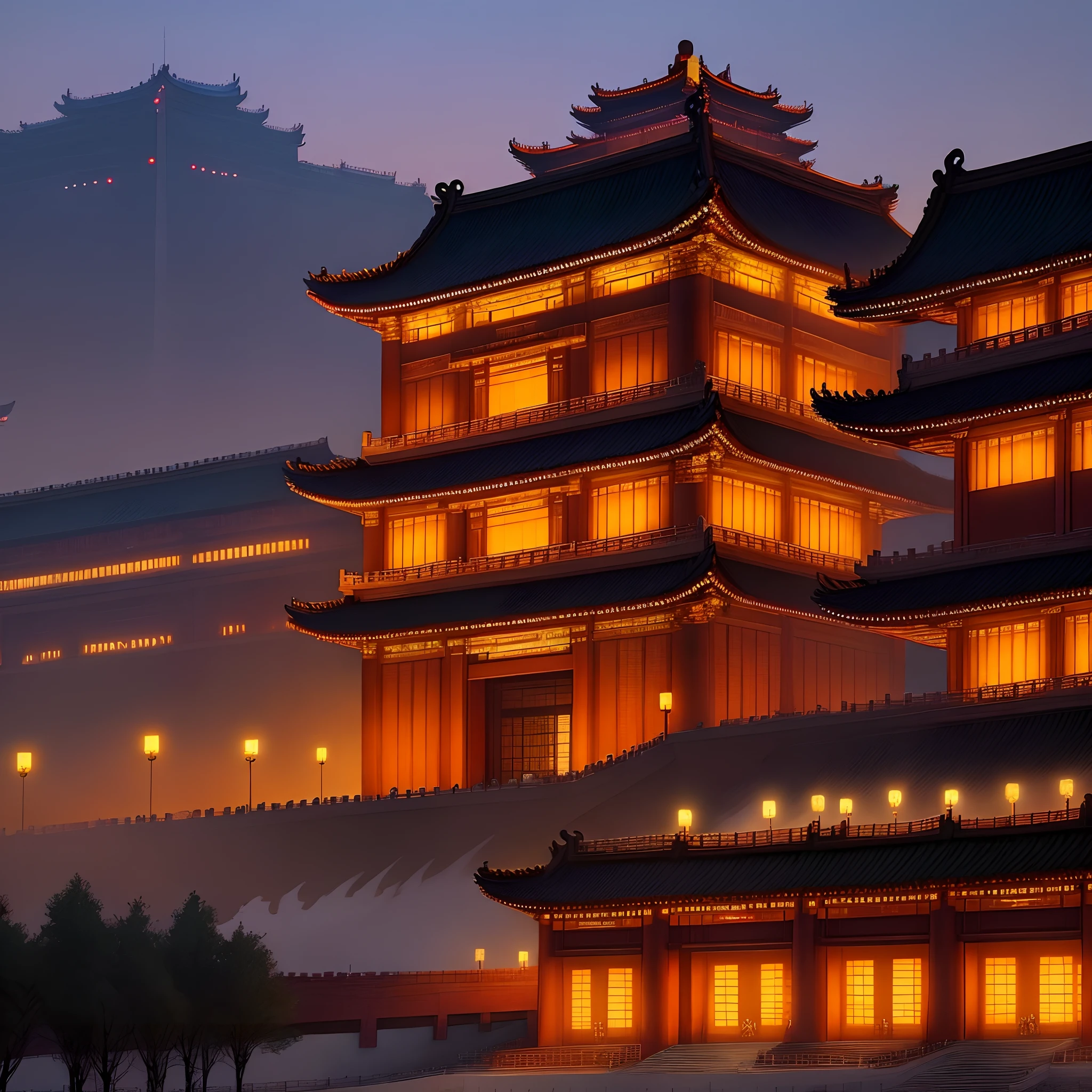 Shenyang imperial palace at night time
