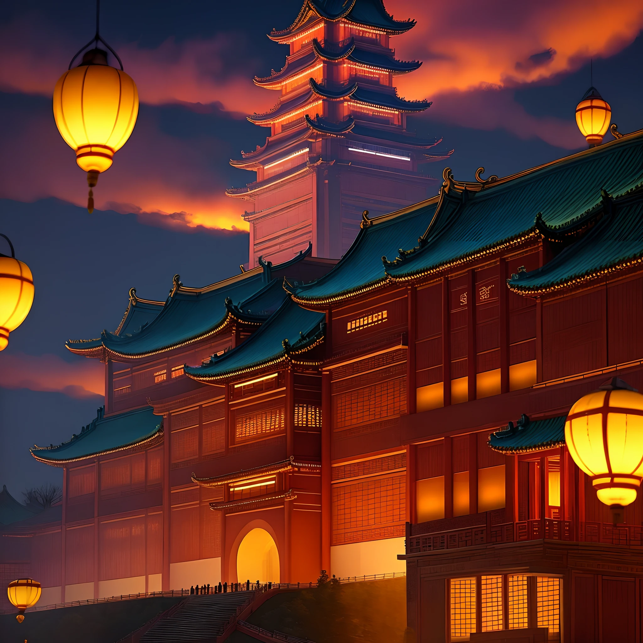 Shenyang imperial palace at night time