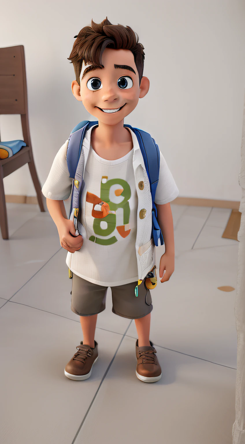 obra-prima, de melhor qualidade, A child man with backpack and happy