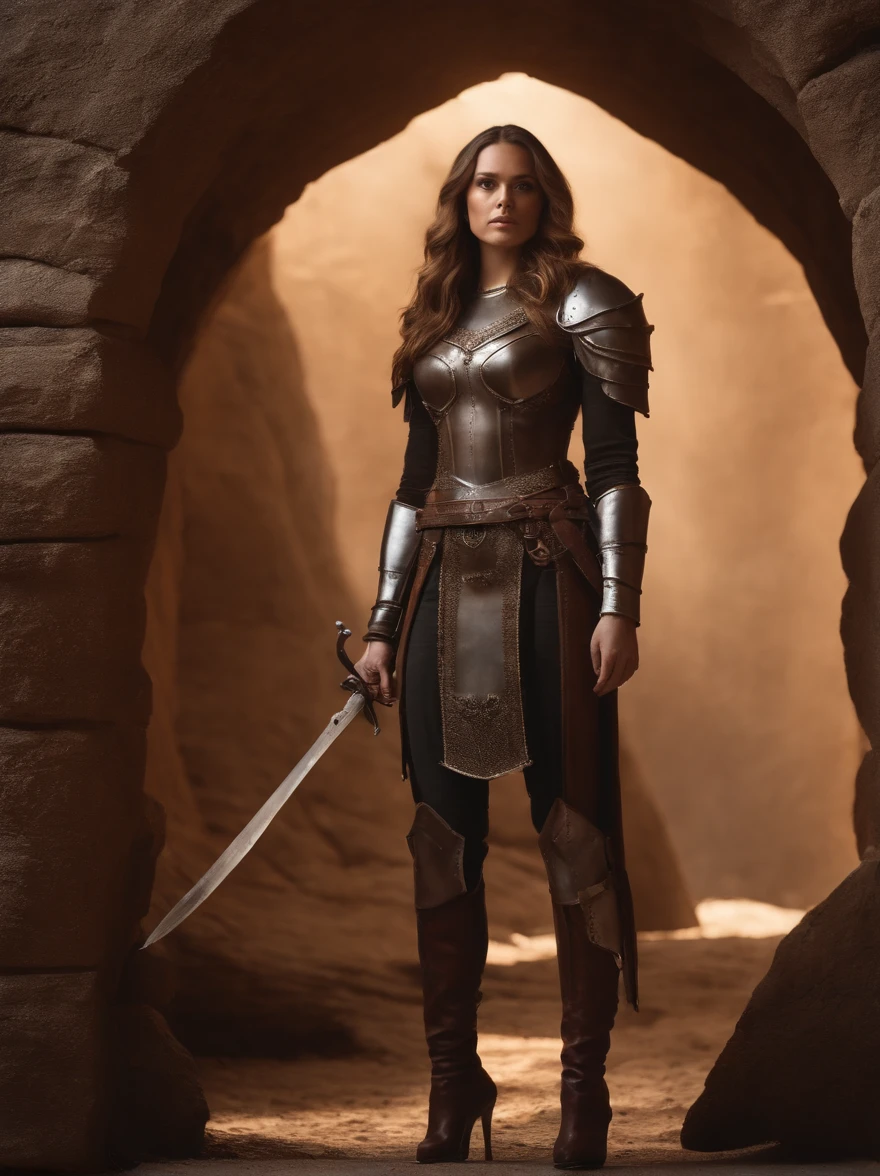 Woman in leather dress poses in cave, Paladin Fantasy Women, Gorgeous Paladin Girls, 4k fantasy art, Of a beautiful female knight., Beautiful Female Warrior, Female Warrior, Beautiful Female Knight, Armor Knight Female Bikini, Fantasy Warrior, epic exquisite character art, Portrait of a female Paladin, armor girl, Fantasy Woman, epic fantasy digital art style