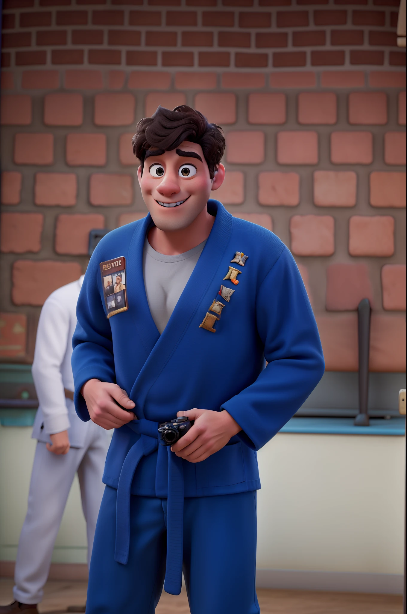Making the cover of a Disney movie with a character in a gi holding a camera