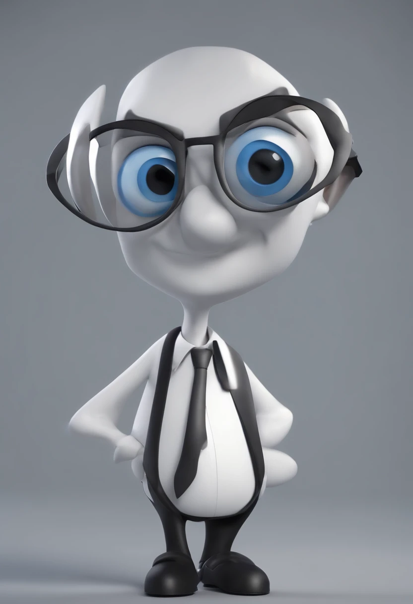 Cartoon character of a man wearing black glasses and a blue shirt, um personagem animado, Caractere estilizado, animation style rendering, 3D estilizado, Arnold Maya render, 3 d render stylized, toon render keyshot, Personagem 3D, Personagem 3D, 3d rendering stylized, 3 d character render, personagem de desenho animado, Personagem de close up, Pose de personagem, (Estilo Pixar) (master part:1.2) (Bokeh) (best quality) (pele detalhada) (textura detalhada) (8k) (argila) (Cinematic lighting) (foco nítido，Senta e vaza a parte superior do corpo