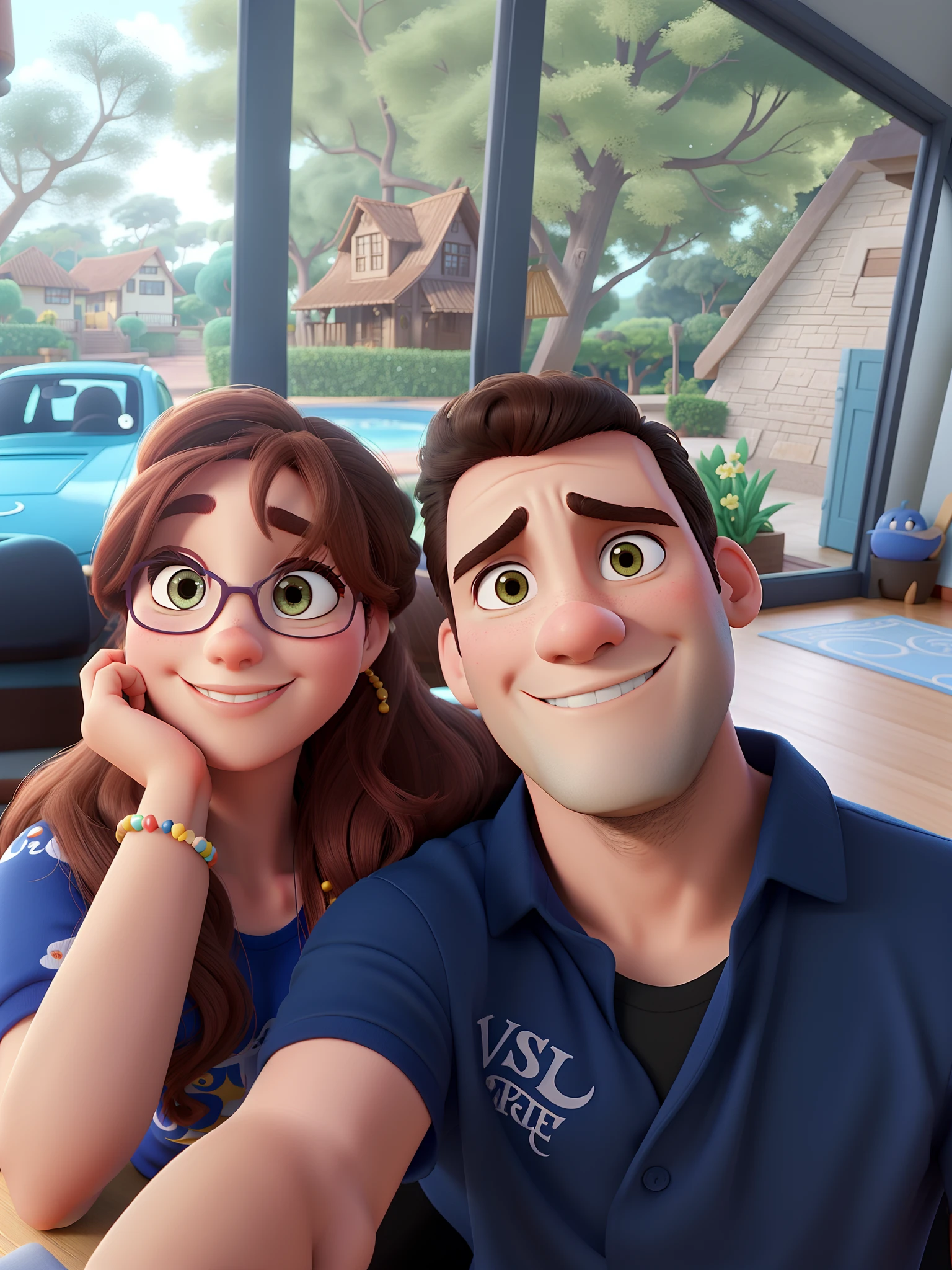casal no estilo disney pixar, alta qualidade, melhor qualidade