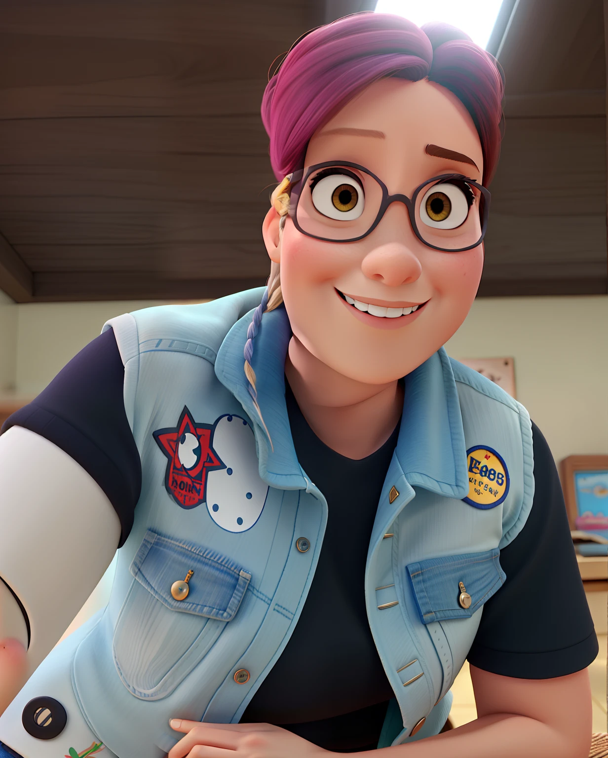 Uma mulher jovem, estilo Pixar/Disney, alta qualidade