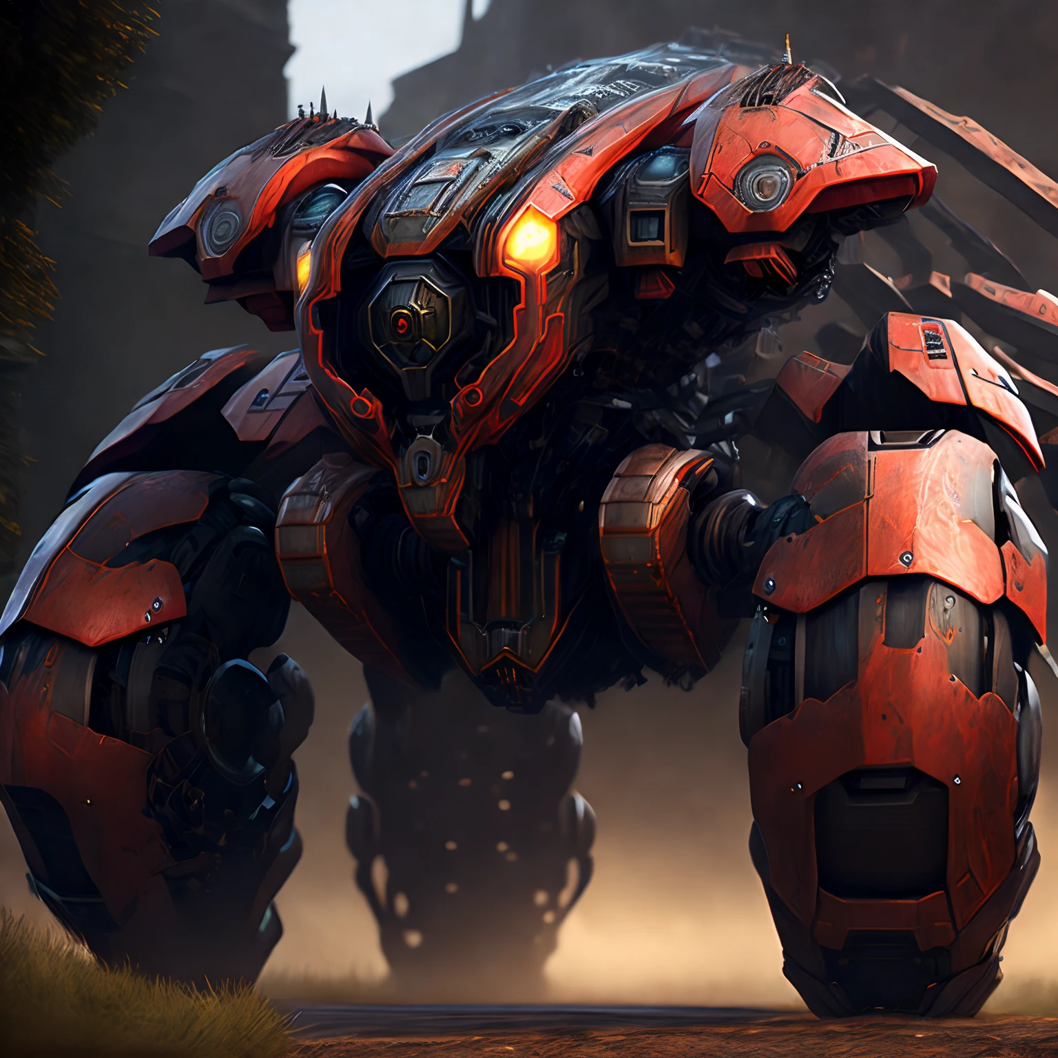 Huge mecha-spider ，Gears of War, war field