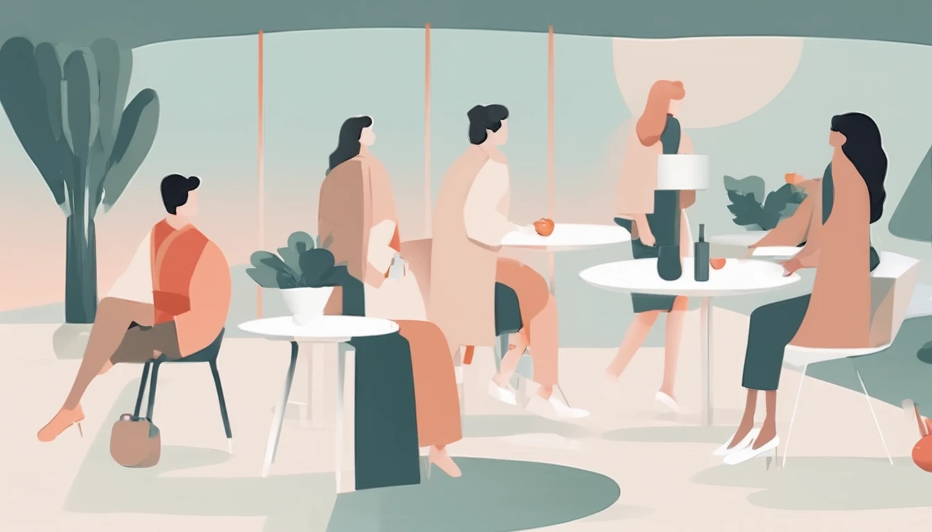 An illustration of an adorable couple, Destacando um homem e uma mulher com beleza, Expressive eyes – the man's hair is bald and brown and he has a full beard, While the woman's hair is tied up in a bun and blonde. They are a bright space, Todos com um sorriso no rosto, e compartilhe um momento especial, That is marked by love, viagem, and pedagogical insights. Ilustre esta cena a partir de uma perspectiva, where they're facing away from the camera, Show Your Connection. Desenvolva esta arte em Full HD, Focus on your cinematic touch, Estilo Disney Pixar Animations