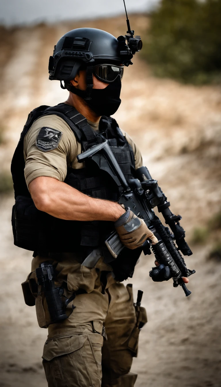(Best quality,4K,8K,A high resolution,Masterpiece:1.2),Ultra-detailed,(Realistic,Photorealistic,photo-realistic:1.37), One of them wore a black SWAT uniform,Man in black helmet, A man in a black mask holds a gun, Air rifle CQB, French Special Operations, realistic soldiers, Soldiers in tactical equipment, tactical gear, cinematic —ar 16:9, realistic military equipment, Tactical armor, Black tactical equipment, combat outfit, Futuristic soldier costume, special forces security(Best quality,4K,8K,A high resolution,Masterpiece:1.2),Ultra-detailed,(Realistic,Photorealistic,photo-realistic:1.37), One of them wore a black SWAT uniform,Man in black helmet, A man wearing a black skull mask holds a gun, assault rifle,CQB, French Special Operations, realistic soldiers, Soldiers in tactical equipment, tactical gear, cinematic —ar 16:9, realistic military equipment, Tactical armor, Black tactical equipment, combat outfit, Futuristic soldier costume, special forces security,FBI official,Zombie crisis,Zombie background,There was chaos,Police shoot at zombies