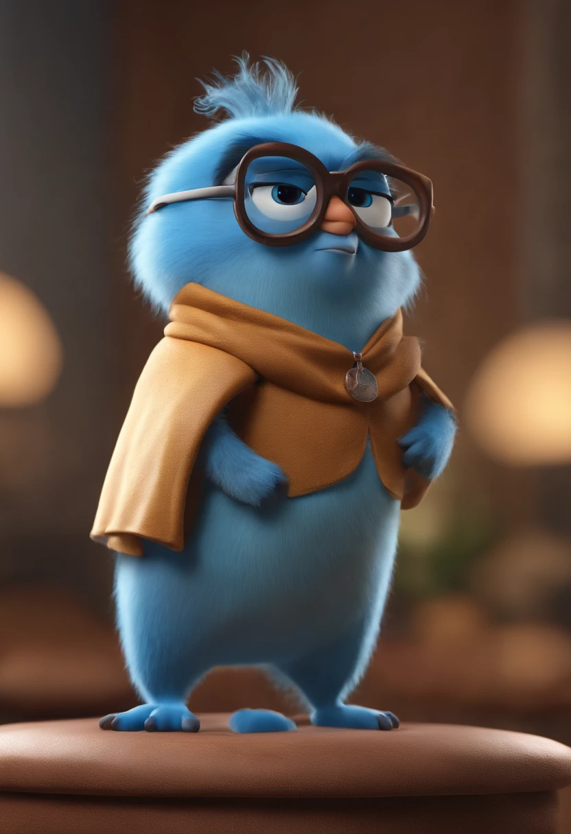 Cartoon character of a man with black glasses, careca e uma camisa azul, animation character, Caractere estilizado, animation style rendering, 3D estilizado, Arnold Maya render, 3 d render stylized, toon render keyshot, Personagem 3D, Personagem 3D, 3d rendering stylized, 3 d character render, personagem de desenho animado, Personagem de close up, Pose de personagem, (Estilo Pixar) (master part:1.2) (Bokeh) (best quality) (pele detalhada) (textura detalhada) (8k) (argila) (Cinematic lighting) (foco nítido