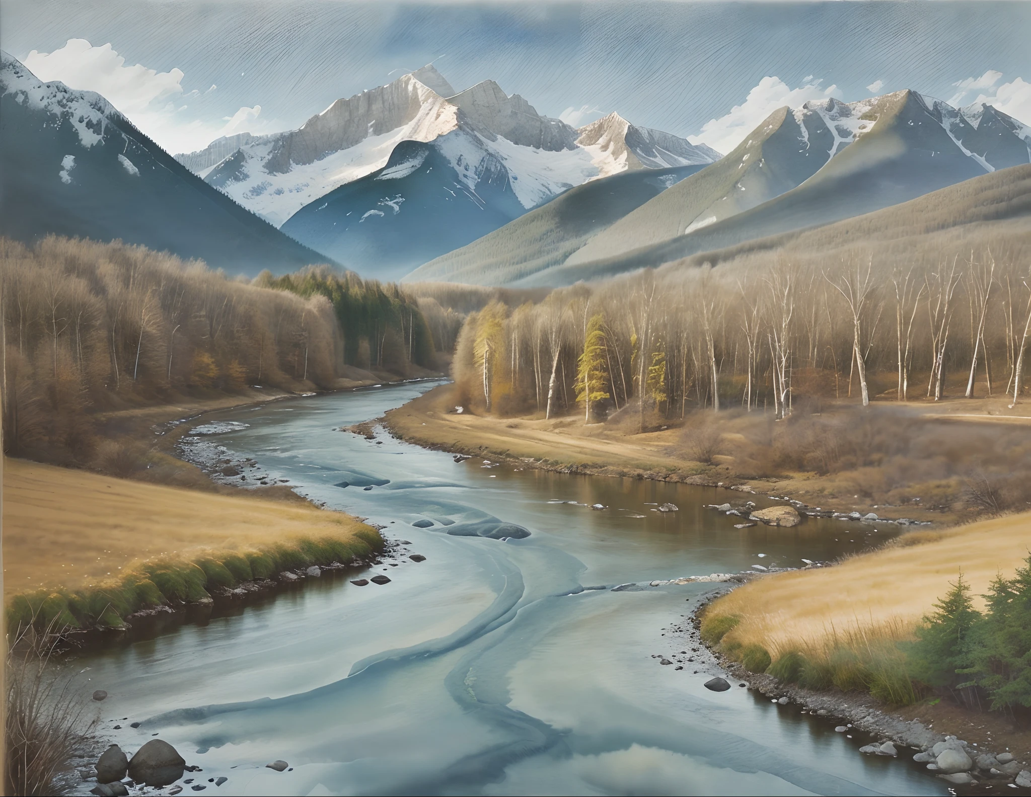 Landscape: Watercolor landscapes capture the beauty of natural scenery, including mountains, forests, rivers, and more.