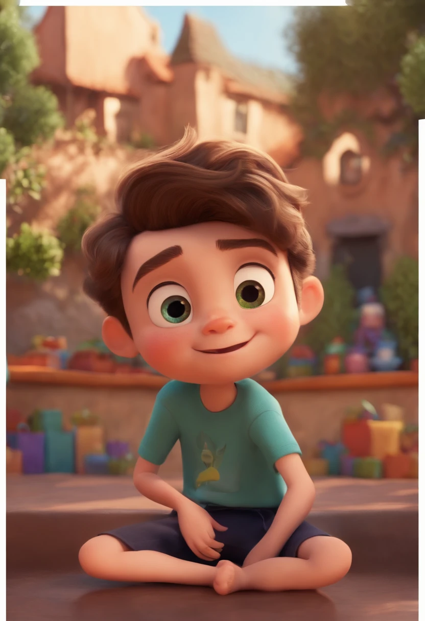 Image of a boy for a story in a YouTube video in Pixar format, He's the little allabester, He's the class leader, He's outgoing, Playful and gets up for a lot of things