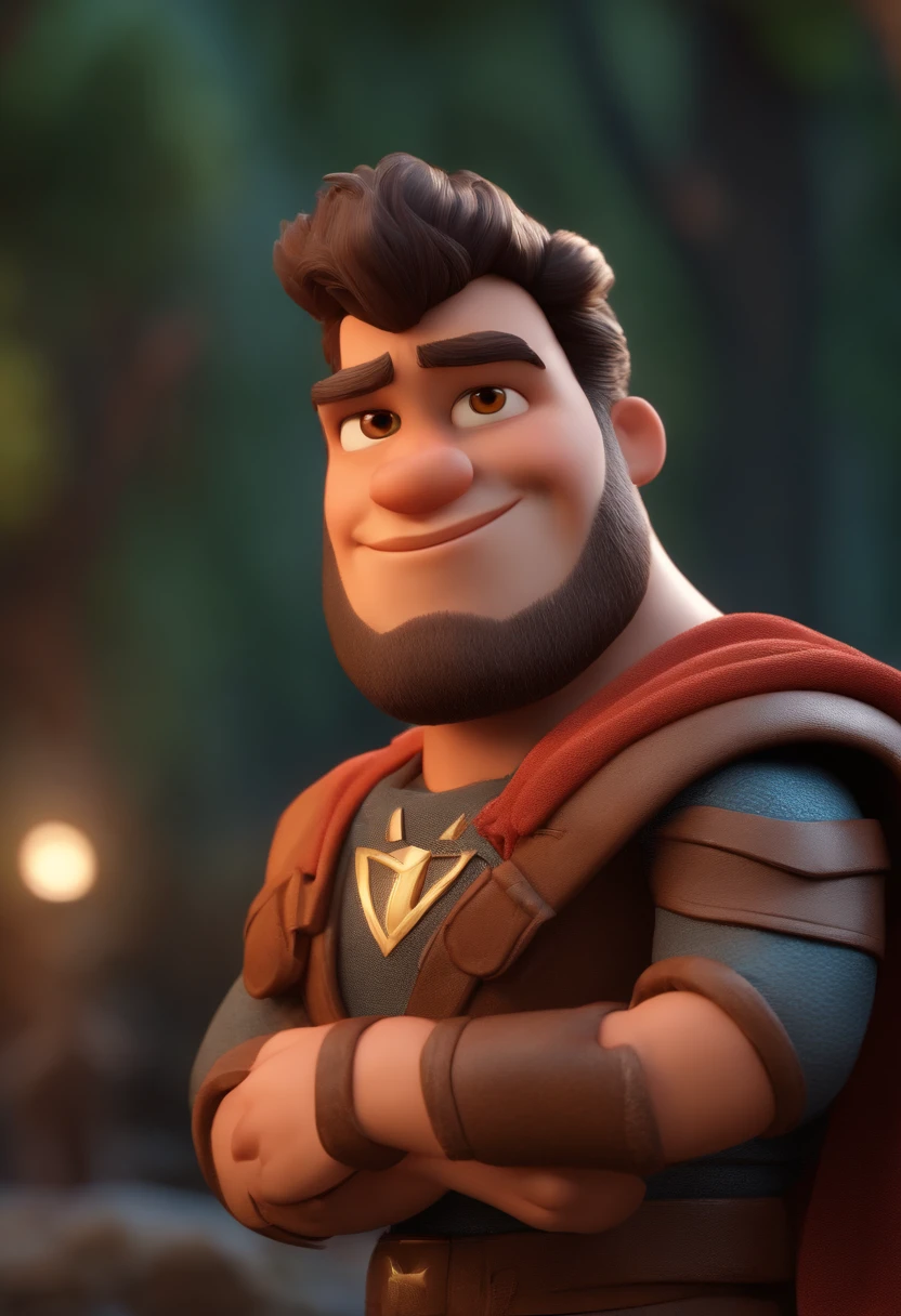 personagem dos desenhos animados de um homem com de 37 anos de cabelo raspado, barda ,olhos castanhos, no parque arborizado, feliz e educando cacachorro, animation character, Caractere estilizado, animation style rendering, 3D estilizado, Arnold Maya render, 3 d render stylized, toon render keyshot, Personagem 3D, Personagem 3D, 3d rendering stylized, 3 d character render, personagem de desenho animado, Personagem de close up, Pose de personagem, (Estilo Pixar) (master part:1.2) (Bokeh) (best quality) (pele detalhada) (textura detalhada) (8k) (argila) (Cinematic lighting) (foco nítido