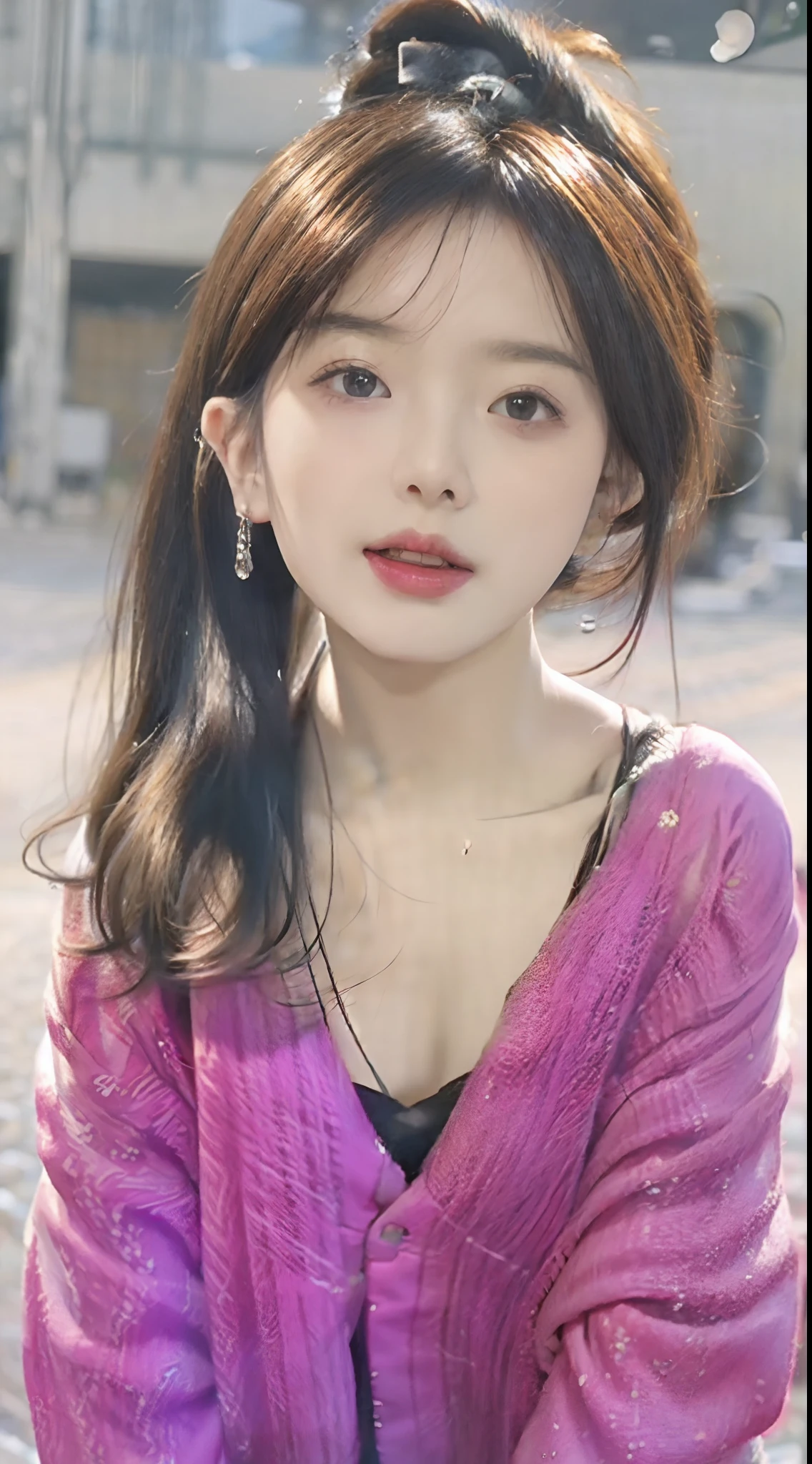 (8k, RAW photo, photorealistic:1.25) ,( lip gloss, eyelashes, glossy finish, glossy skin, best quality, super high resolution, depth of field, chromatic aberration, caustics, wide light, natural shadow, Kpop idol) look with serenity and goddess-like bliss to the spectators,