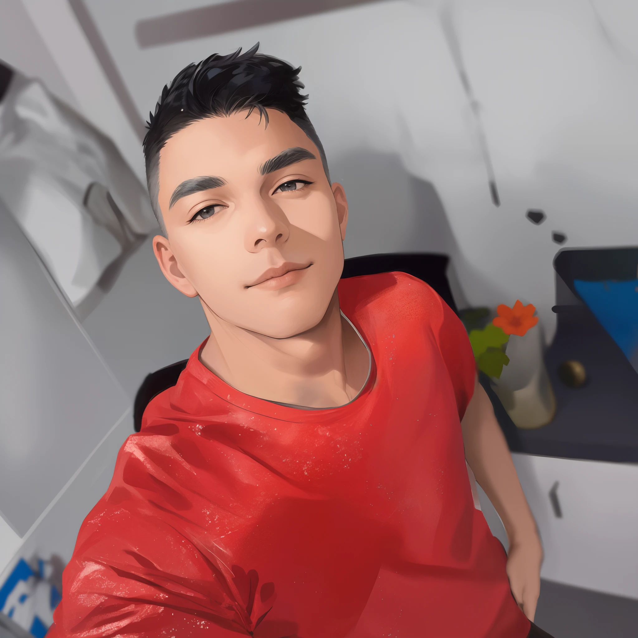 masterpiece, best quality, realistic, 1man, male focus, mature, tall muscular, handsome, [thick eyebrows], portrait, extremely detailed face, gray hair, (short hair)