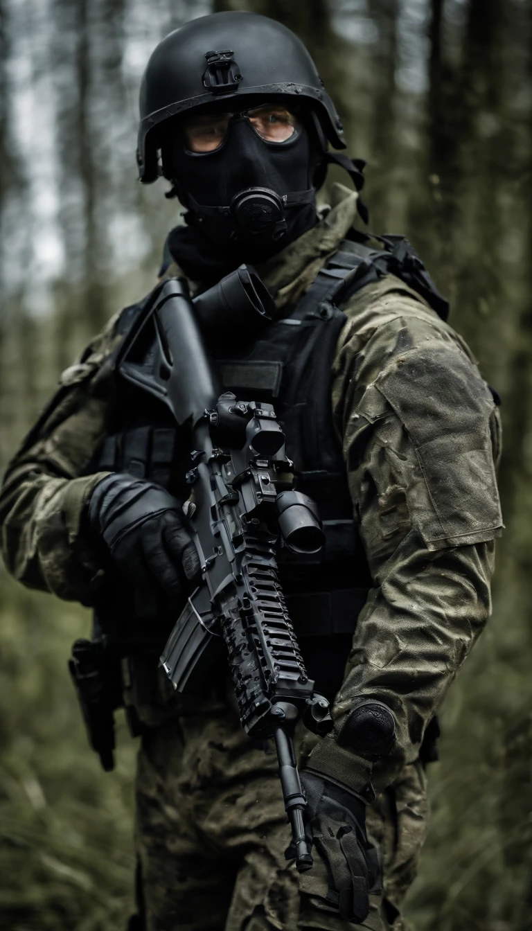 (Best quality,4K,8K,A high resolution,Masterpiece:1.2),Ultra-detailed,(Realistic,Photorealistic,photo-realistic:1.37), One of them wore a black SWAT uniform，Man in black helmet, A man in a black mask holds a gun, Air rifle CQB, French Special Operations, realistic soldiers, Soldiers in tactical equipment, tactical gear, cinematic —ar 16:9, realistic military equipment, Tactical armor, Black tactical equipment, combat outfit, Futuristic soldier costume, special forces security(Best quality,4K,8K,A high resolution,Masterpiece:1.2),Ultra-detailed,(Realistic,Photorealistic,photo-realistic:1.37), One of them wore a black SWAT uniform，Man in black helmet, A man wearing a black skull mask holds a gun, assault rifle，CQB, French Special Operations, realistic soldiers, Soldiers in tactical equipment, tactical gear, cinematic —ar 16:9, realistic military equipment, Tactical armor, Black tactical equipment, combat outfit, Futuristic soldier costume, special forces security，FBI official，Zombie crisis，Zombie background，There was chaos，Police shoot at zombies