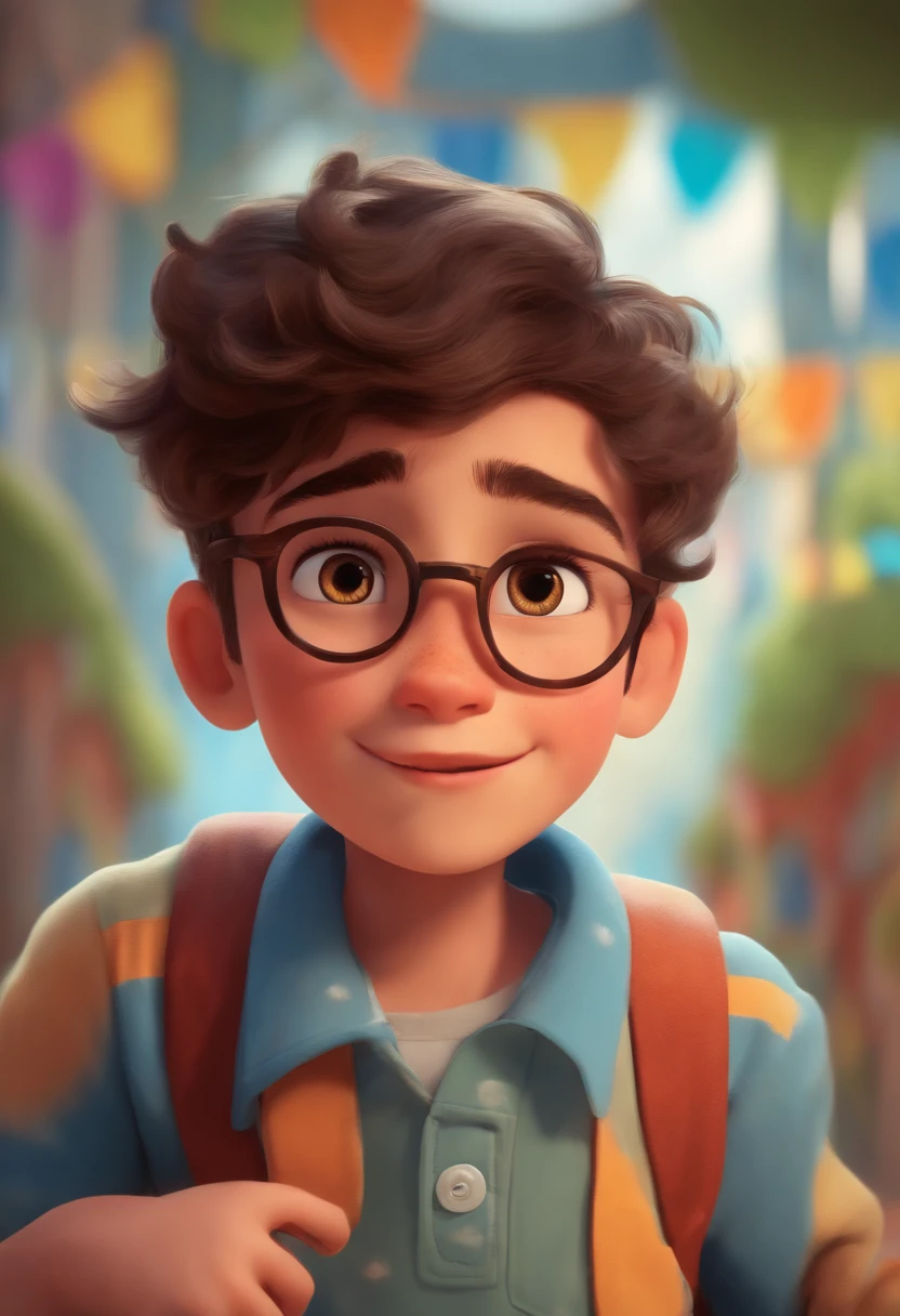 Image of a boy for a story in a YouTube video in Pixar format, He's the little allabester, He's the class leader, He's outgoing, Playful and gets up for a lot of things